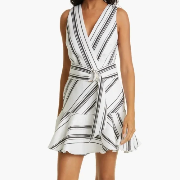 Ted Baker Women's Stripe Mini Dress in White, Aliicee